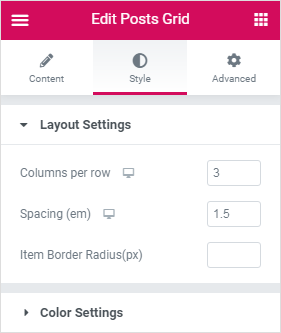 posts widget style tab